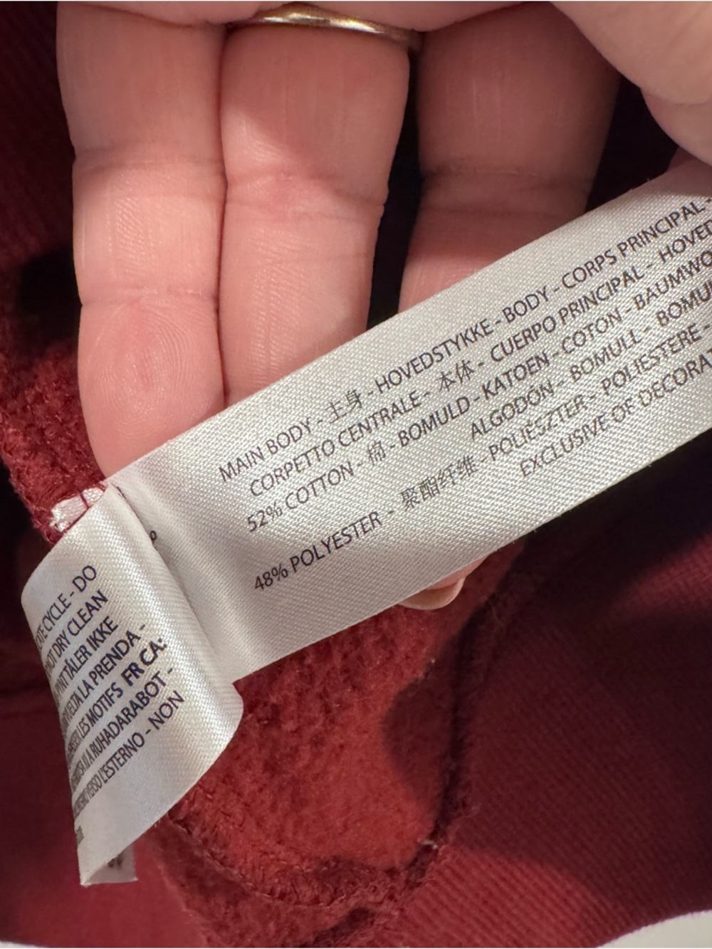 Ariat Women’s Burgundy Hoodie with Logo Sleeve XL - Picture 6 of 8